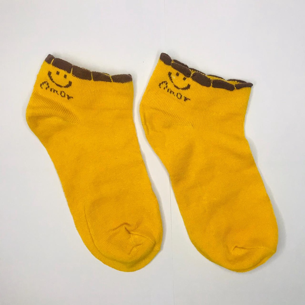 ⭐Gogoland⭐ Kaos Kaki Pendek Motif Smile Semata Kaki Kaoskaki Unisex Pria Wanita-SMILE KUNING