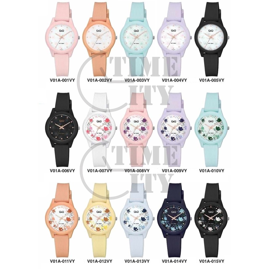 Jam Tangan Q&amp;Q Original QQ V01A Wanita Analog Watches qq ori Anti Air Terbaru