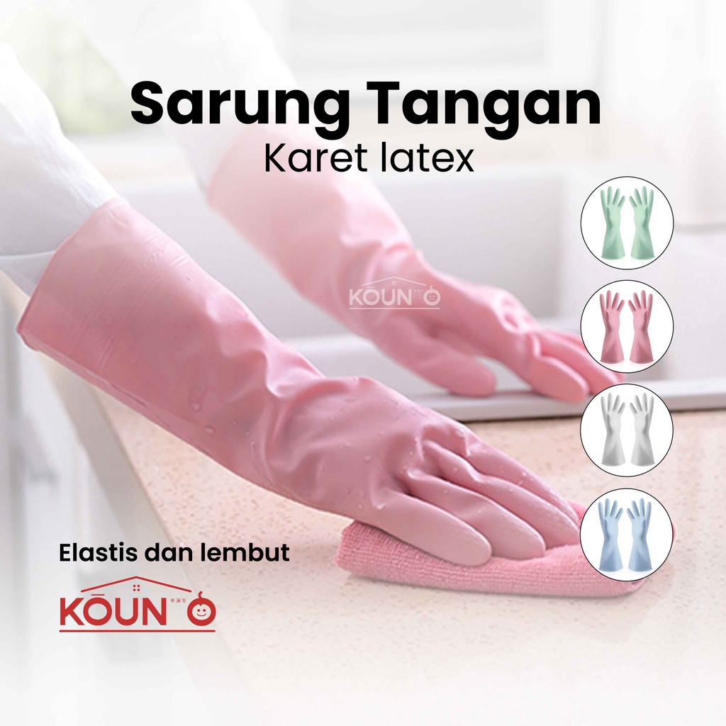 Sarung Tangan Karet Sarung Tangan Kebun Sarung Tangan Cuci Piring Anti Air Tebal Latex Rubber Glove