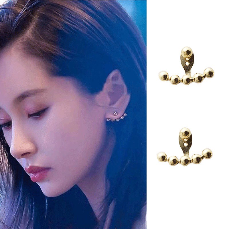 Anting S925 silver needle Model Gantung Belakang Gaya Korea