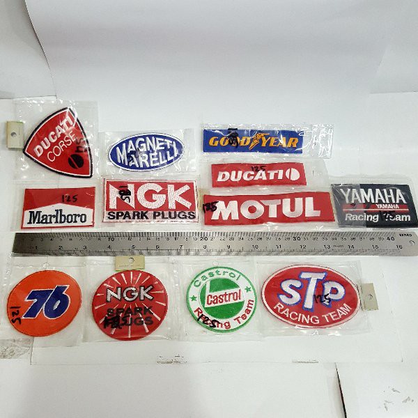 Bordir Import Impor Yamaha Motul Ducati Goodyear STP Castrol NGK 76 Magneti Marelli Marlboro Racing