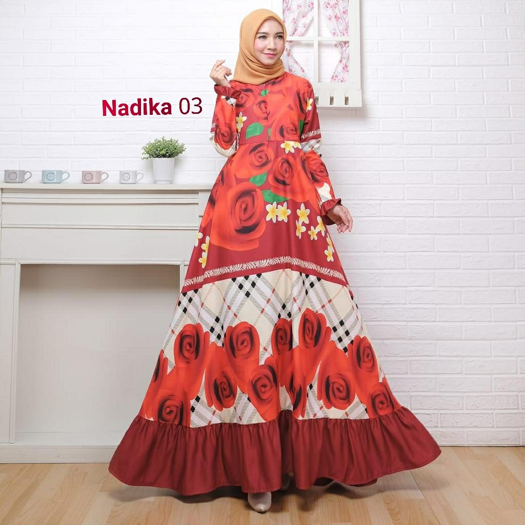 018 NADIKA MAXI # Busana Muslim Baju Pakaian Gamis Maxi Dress Baru Murah Grosir TanahAbang