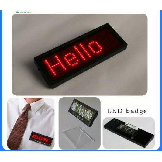 

PROMO Name Tag LED Mini Running Text akhr tahun 40%sale