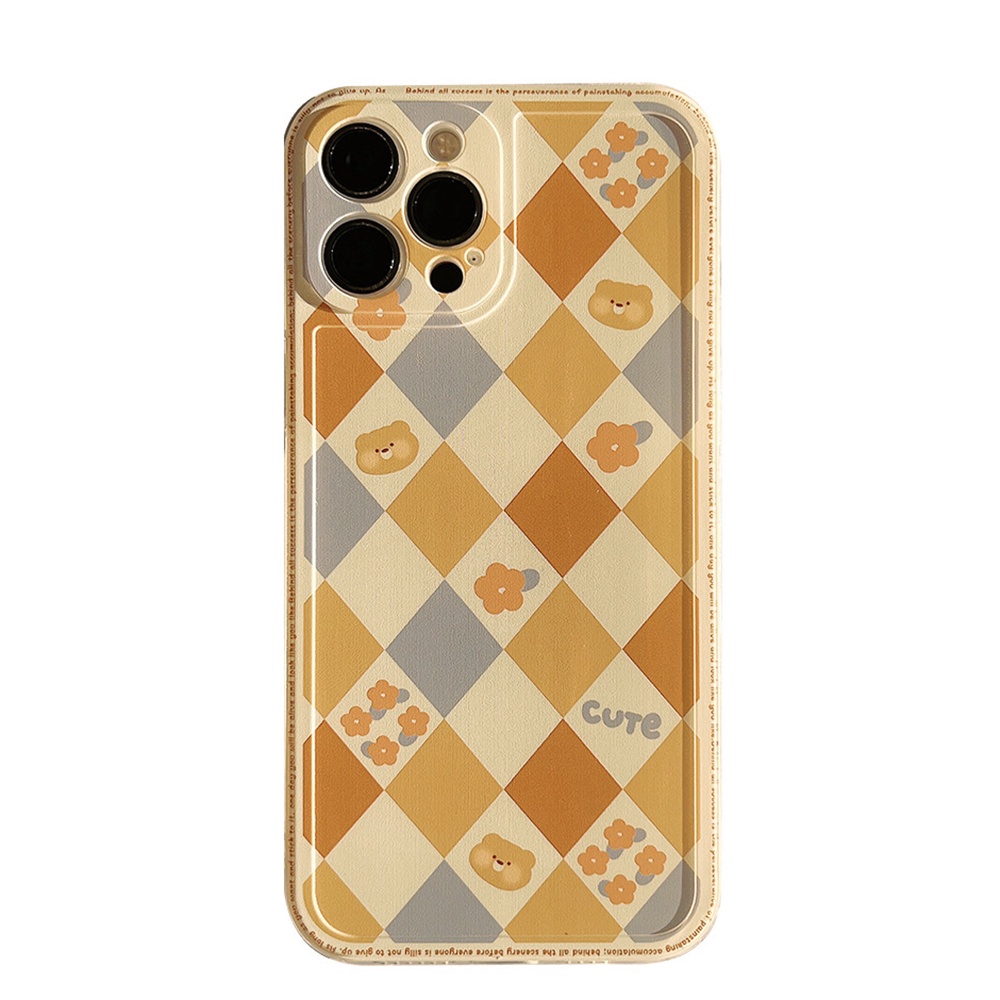 INS Simple Casing Samsung A03 A03S A02S A12 M12 A22 4G A10 A20 A30 A50 A10S A20S A51 J7 Pro A30S A50S Cute Geometric Rhombus Grid Hipster Soft Silicone Phone Case R&amp;J