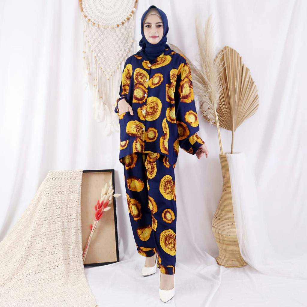 Baju tidur Piyama Set Baju &amp; Celana Panjang Wanita Marifa PP Jumbo Terbaru