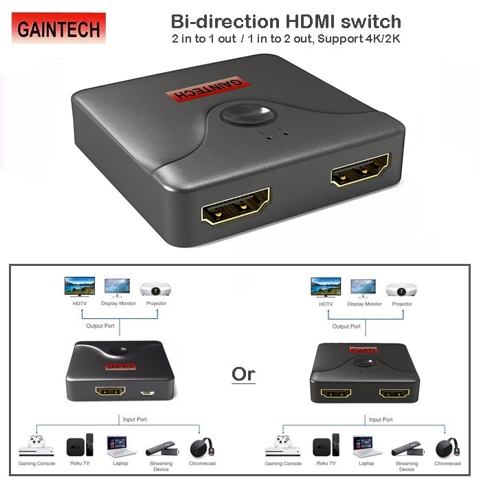 HDMI Switch Bi-direct 2 port Netline 4K/2K