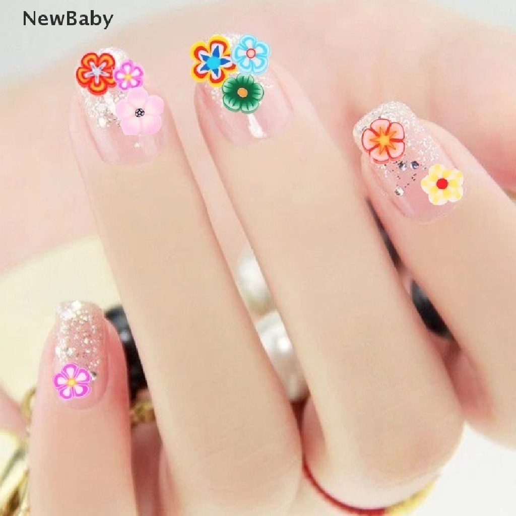 Newbaby 1000pcs Stiker Clay Bentuk Buahhewan 3D Untuk Dekorasi Nail Art DIY