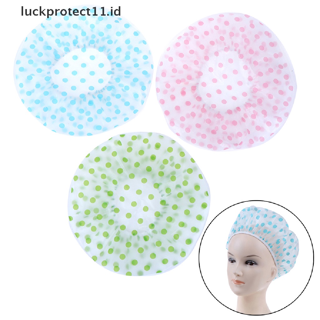 //HG&amp;ID// Adult Shower Cap Plastic Waterproof Reusable Hair Bath Hat Shower Care .