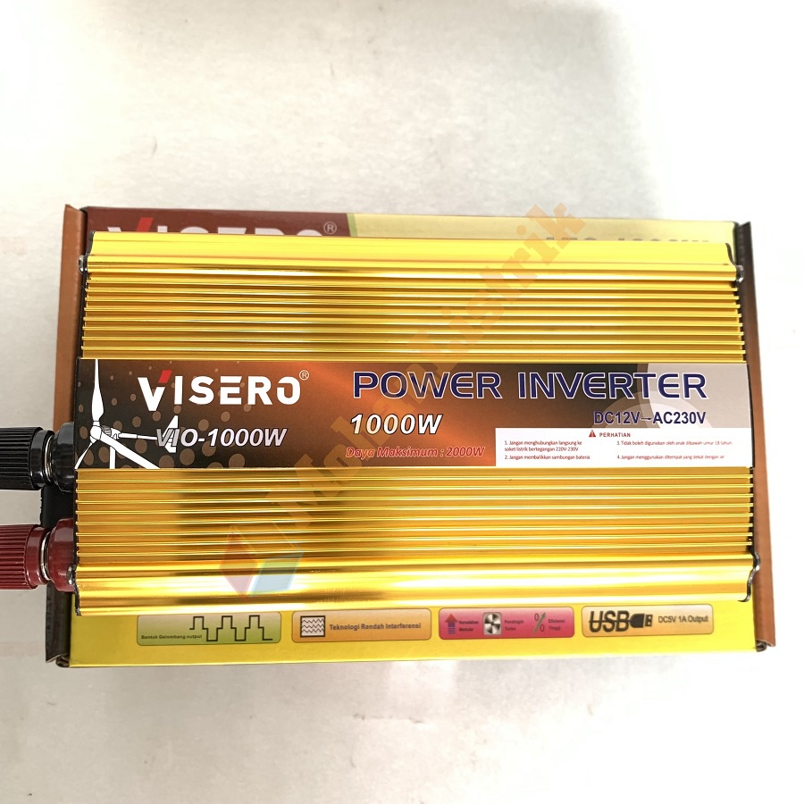 POWER INVERTER VISERO 1000 Watt 1000W DC 12V to 220V PENGUBAH ARUS