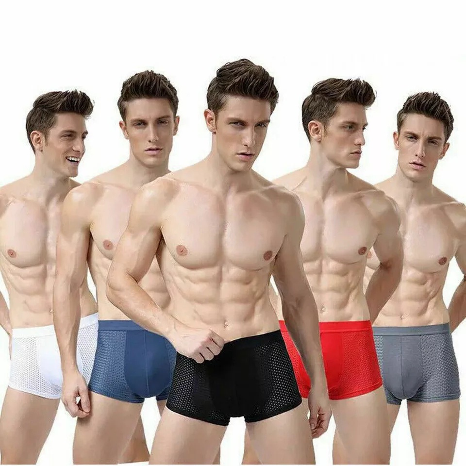 Celana Boxer Premium Bahan Rajut Cd Pria QN19 Boxer Polos