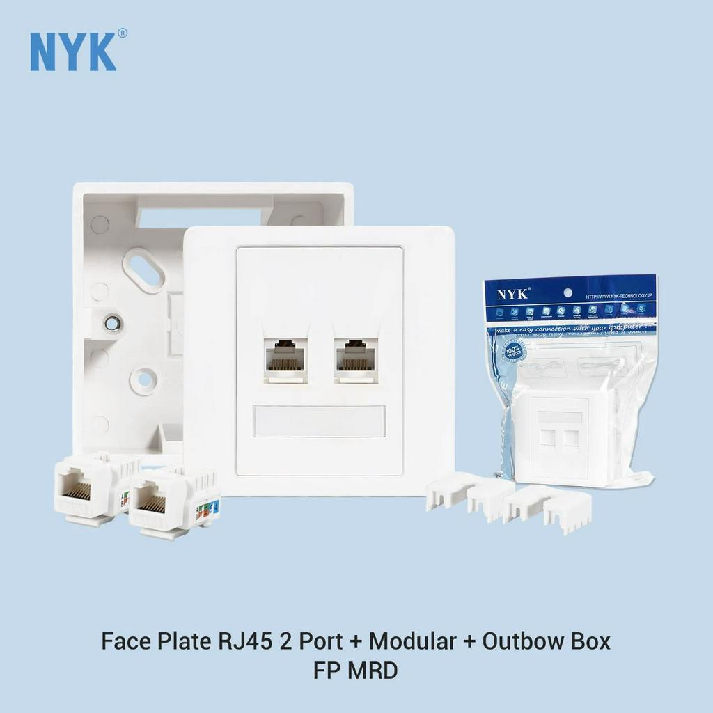 Wall Face Plate Socket Lan Modular Rj45 2 Port