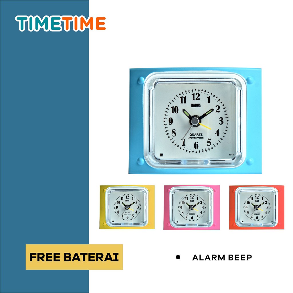 Jam Meja Weker Alarm Unik Warna Warni Analog Clock Murah FREE BATERAI 8404