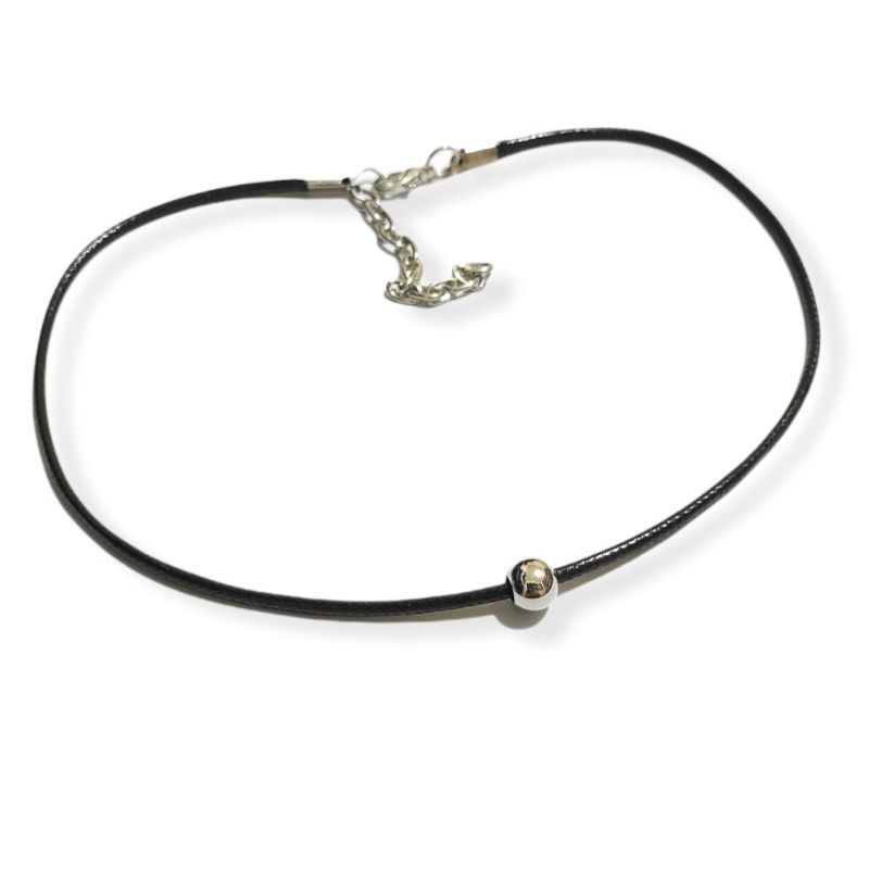 Kalung Choker Tali Metalic Beads Rope Simple Choker Necklace Basic