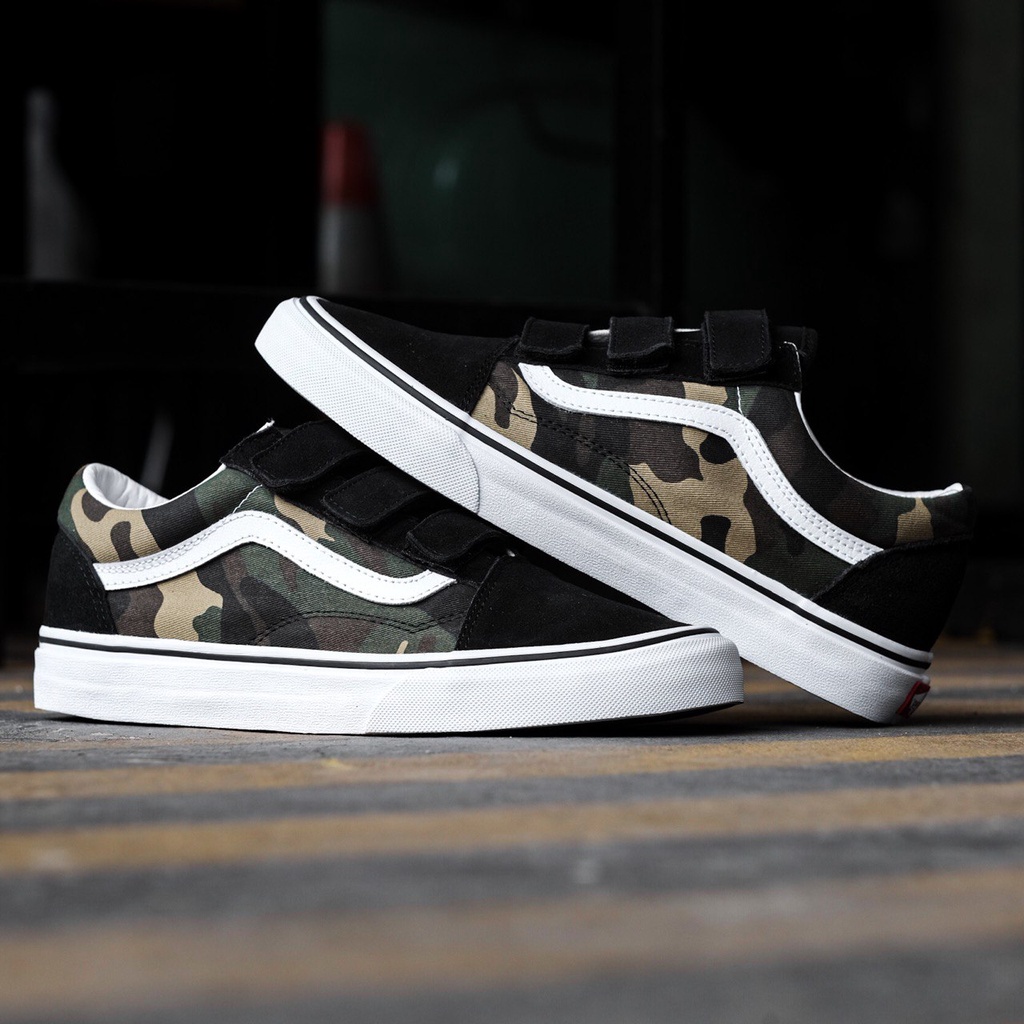 VANS OLDSKOOL VELCR0 WOODLAND CAMO CLASSIC ORIGINAL 100%