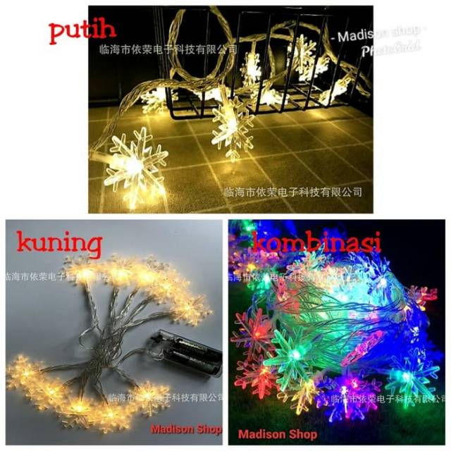 Lampu LED Snowflake Murah Hiasan Pohon Natal  Dekorasi Christmas Light