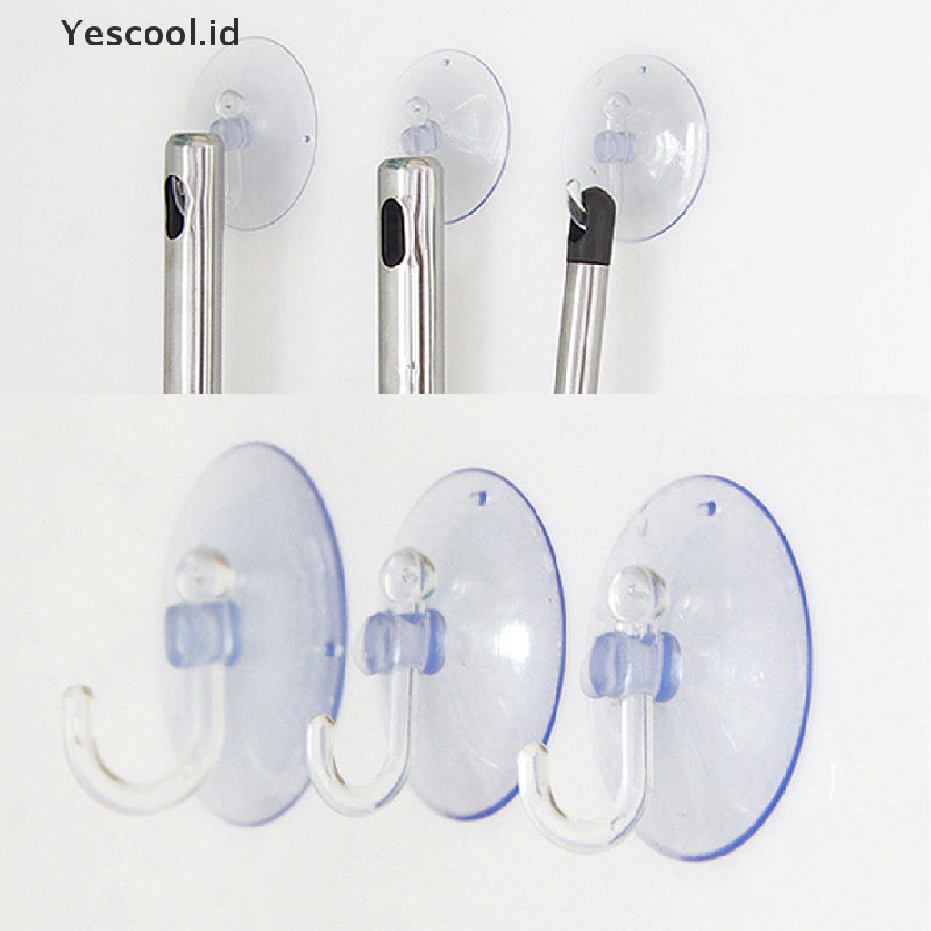 Kait Gantungan Dinding Model Suction Cup Warna Transparan Untuk Dapur / Kamar Mandi