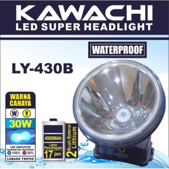 Headlamp Kawachi 30w LY-430B Senter Kepala 30 watt Waterproof Putih