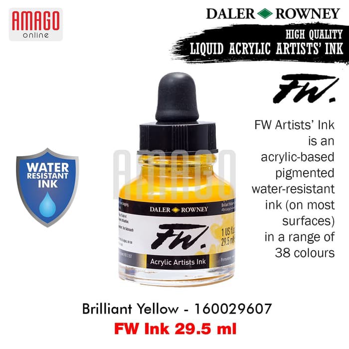 DALER-ROWNEY - FW INK 29.5 ML - BRILLIANT YELLOW - 160029607