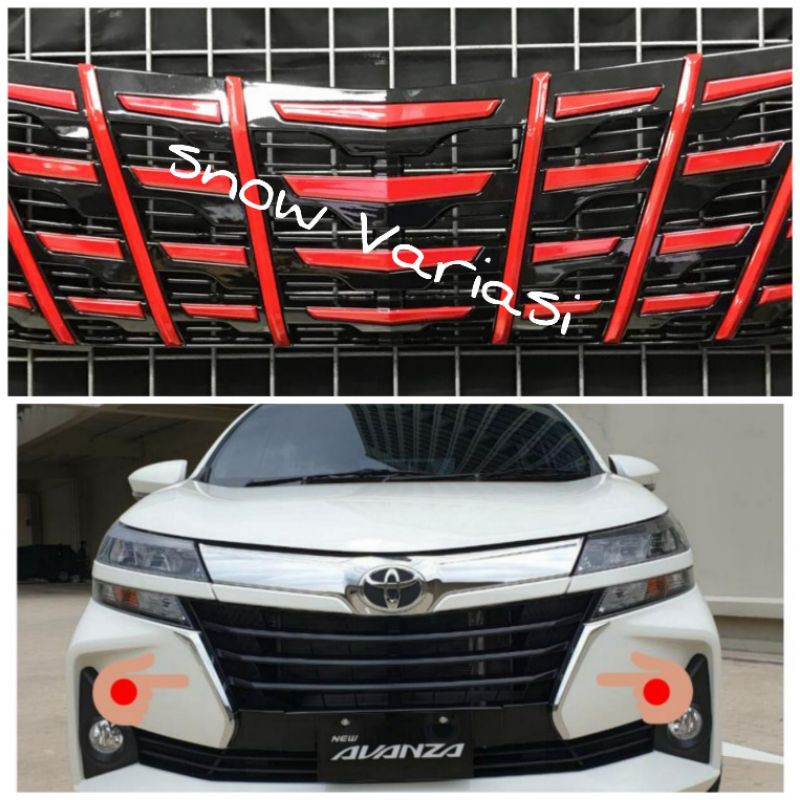 Grill depan appolo Avanza 2019 2021 black Red