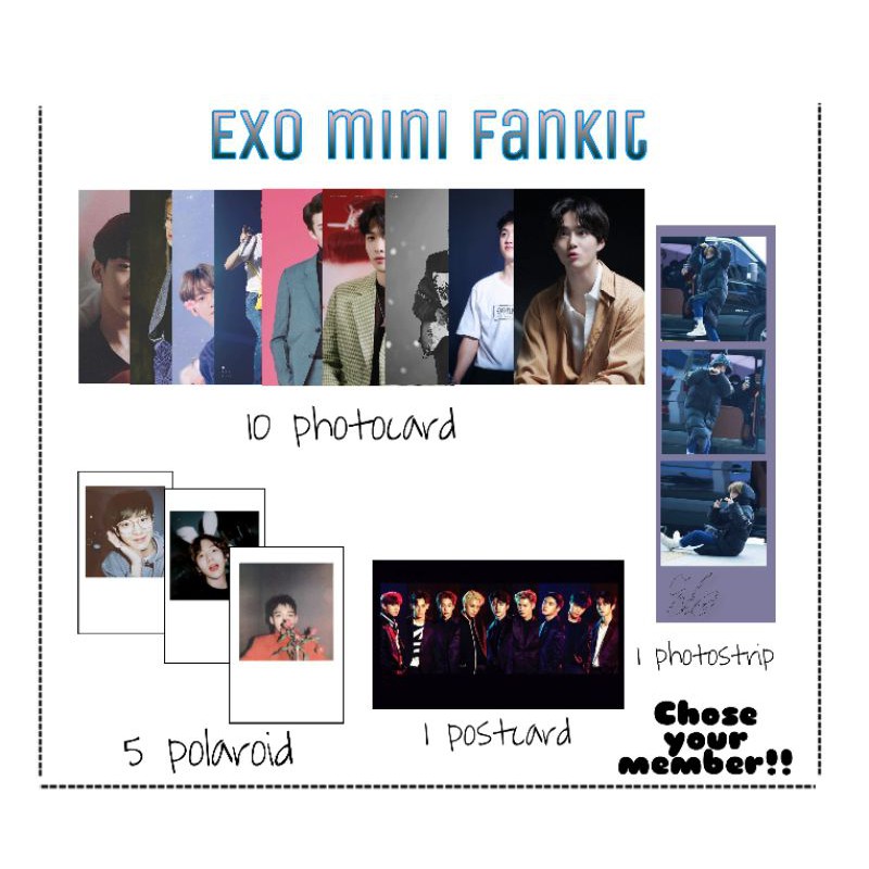 MINI FANKIT EXO MEMBER XIUMIN SUHO LAY CHEN BAEKHYUN CHANYEOL DO KAI SEHUN