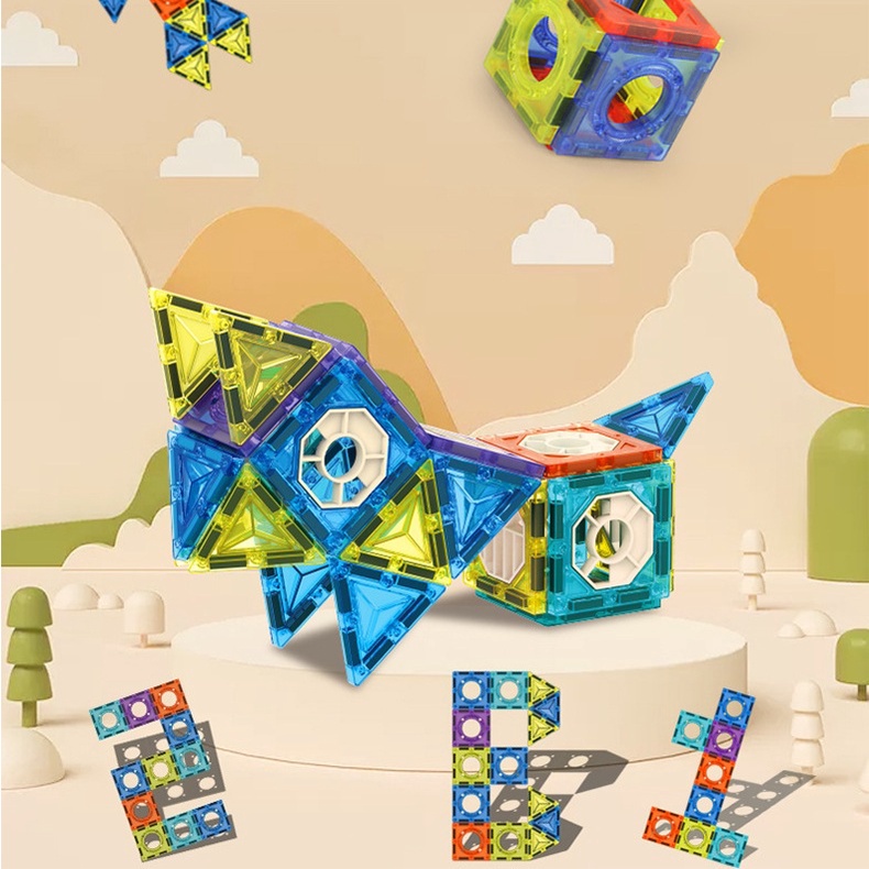 [FUNNY]Mainan Edukasi Kepingan Plat Magnetic Set Bola Dan Rail / Magnetic 3D Paradise Tiles / Mainan Magnet