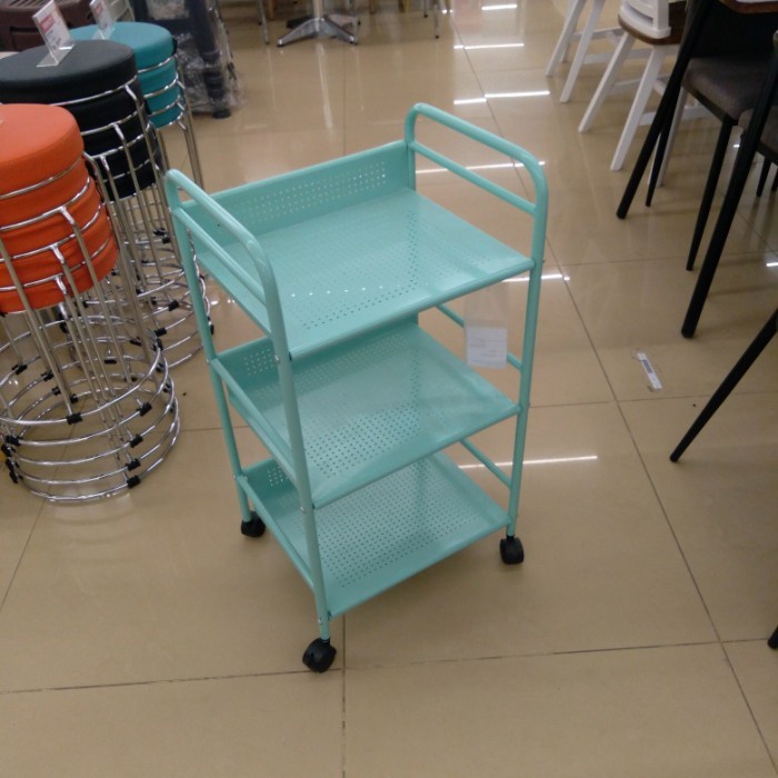 kitchen trolley informa lock metal hijau tosca rak dapur troli dapur