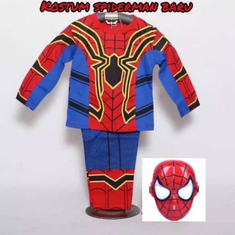 kostum spidermen model terbaru topeng plastik / baju kostum superhero