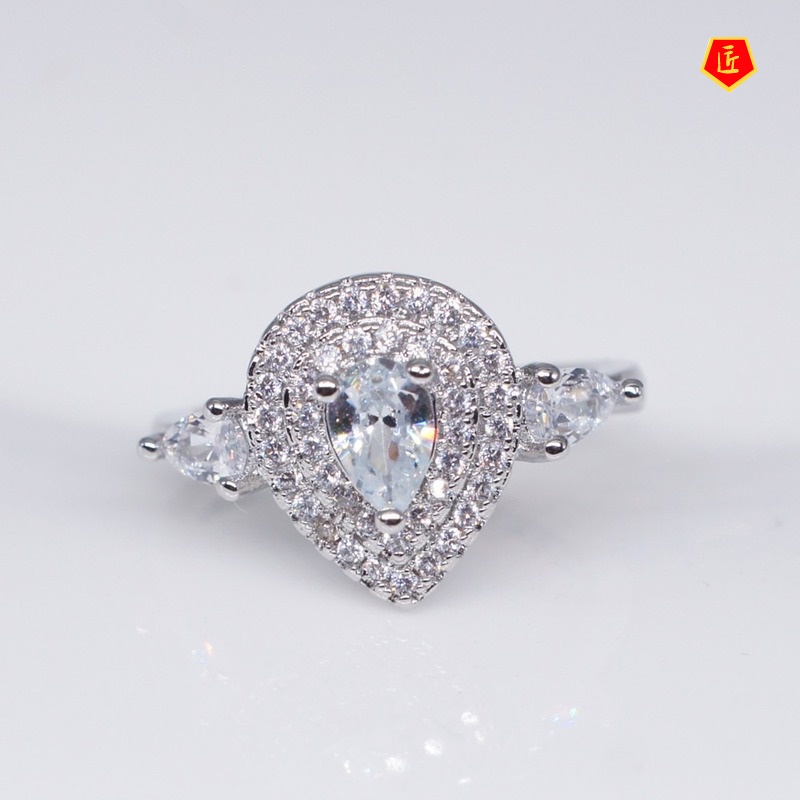 [Ready Stock]Fashion Elegant Pink Moissanite Women's Ring