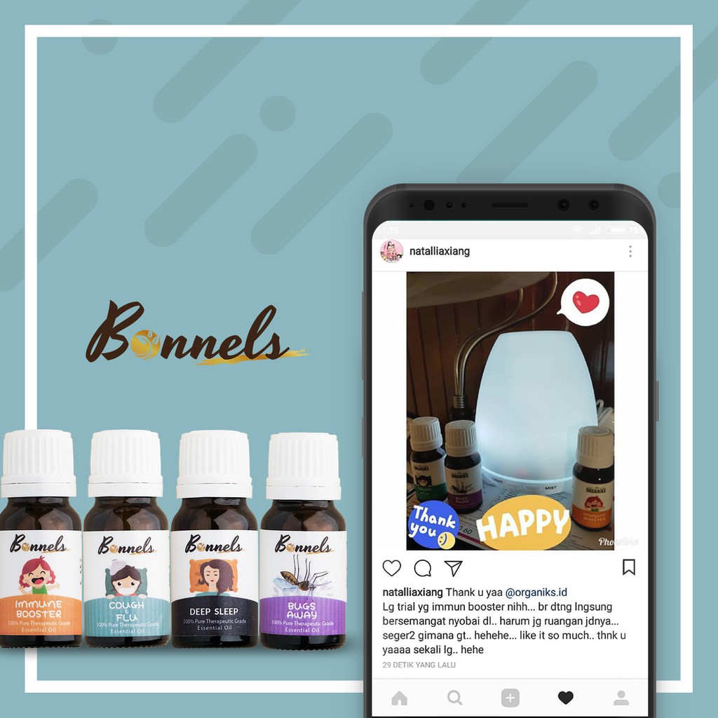 BONNELS HAPPY TUMMY ESSENTIAL OIL (Pereda Masuk Angin dan Perut Kembung)