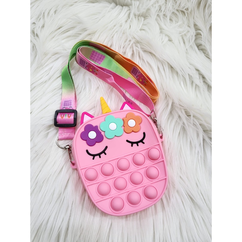 TASHAPPY EL 4545 Tas Pop it SELEMPANG Unicorn Anak Wanita Gemas Kekinian Terbaru supplier tas import