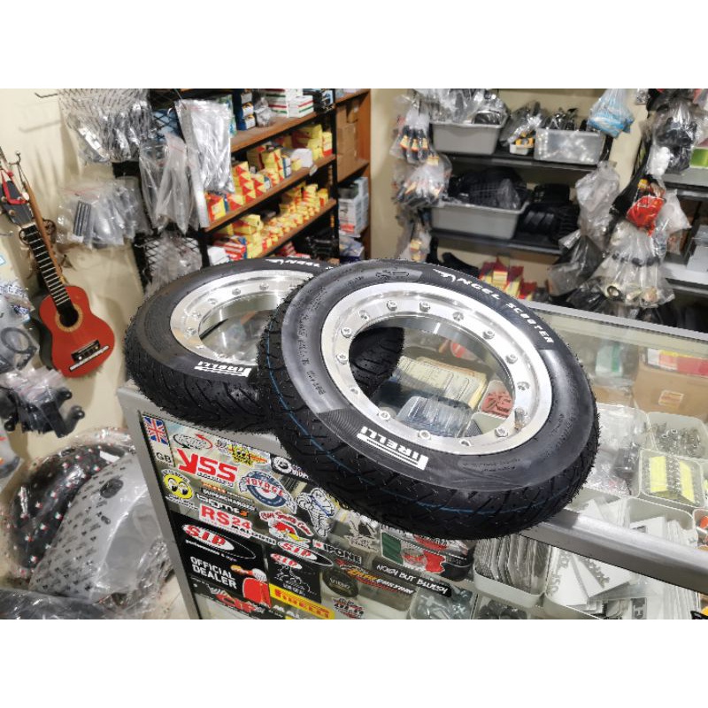 Velg Tubeless Ring 10 Modular GS Polish set Ban Tubeless Pirelli Angel Scooter