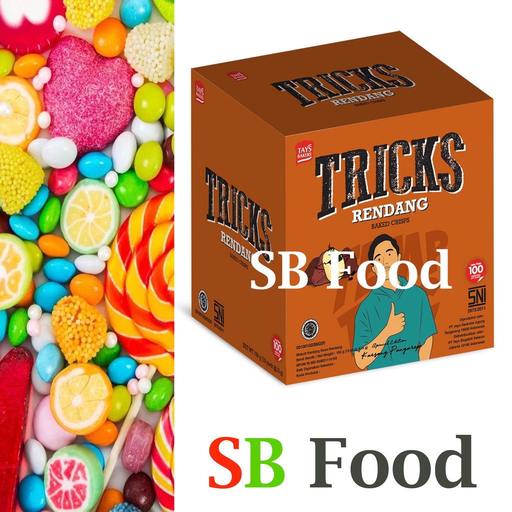 

Tricks Snack Rasa Rendang - 1 Box isi 10 Kantong kecil - Lezat Bgt--