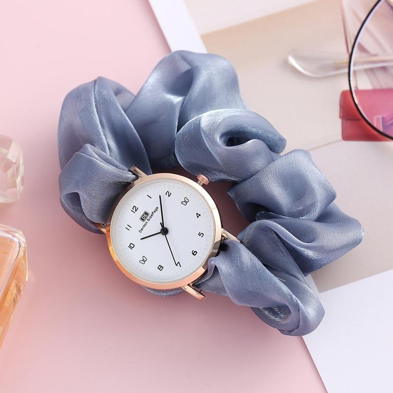 HARGA TERBAIK✅ Jam Tangan Wanita New Model Ikat Rambut Unik Terbaru Fashion Wanita Impor Scrunchie Jam Tangan Wanita Korea Pita Aloi Elastis Aksesoris Arloji Women Watches Cewek Kekinian Bunga Daisy -JW2