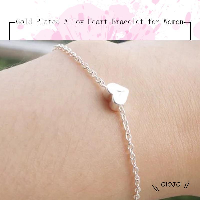 【COD】Gelang Bentuk Hati Bahan Alloy Lapis Emas Untuk Wanita