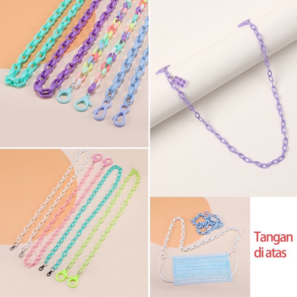 Akrilik Lanyard Masker rantai masker for diy Perakitan manual Dalam jumlah besar Korea Rope Mask(5 10pcs/set）