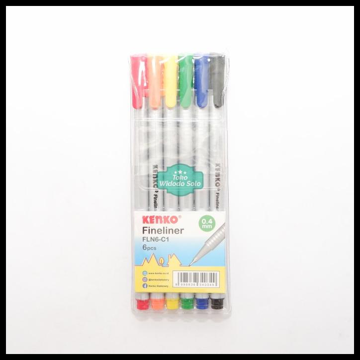 

Pulpen Kenko Fineliner 0.4Mm Fln6-C1 6 Warna 1 Set