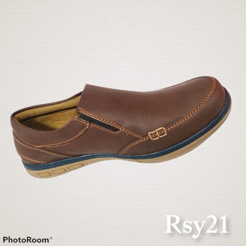 Sepatu Pria Kulit Casual Slip On H03 Santai Formal Kerja Sekolah