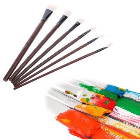 Acrylic Painting Flat Brush - Kuas Lukis Untuk Cat Akrilik (6pcs)