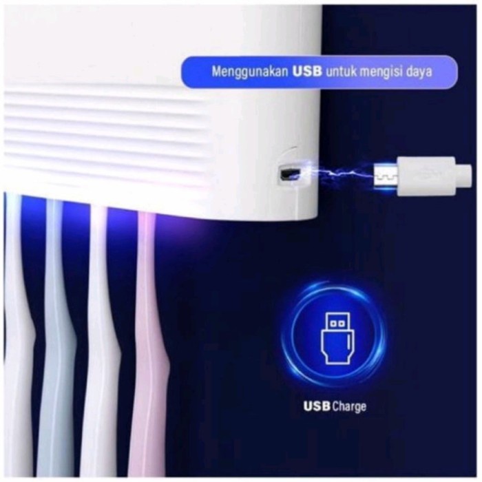Tempat penyimpanan Sikat Gigi Elegan Keren + Lampu UV Steril bersih