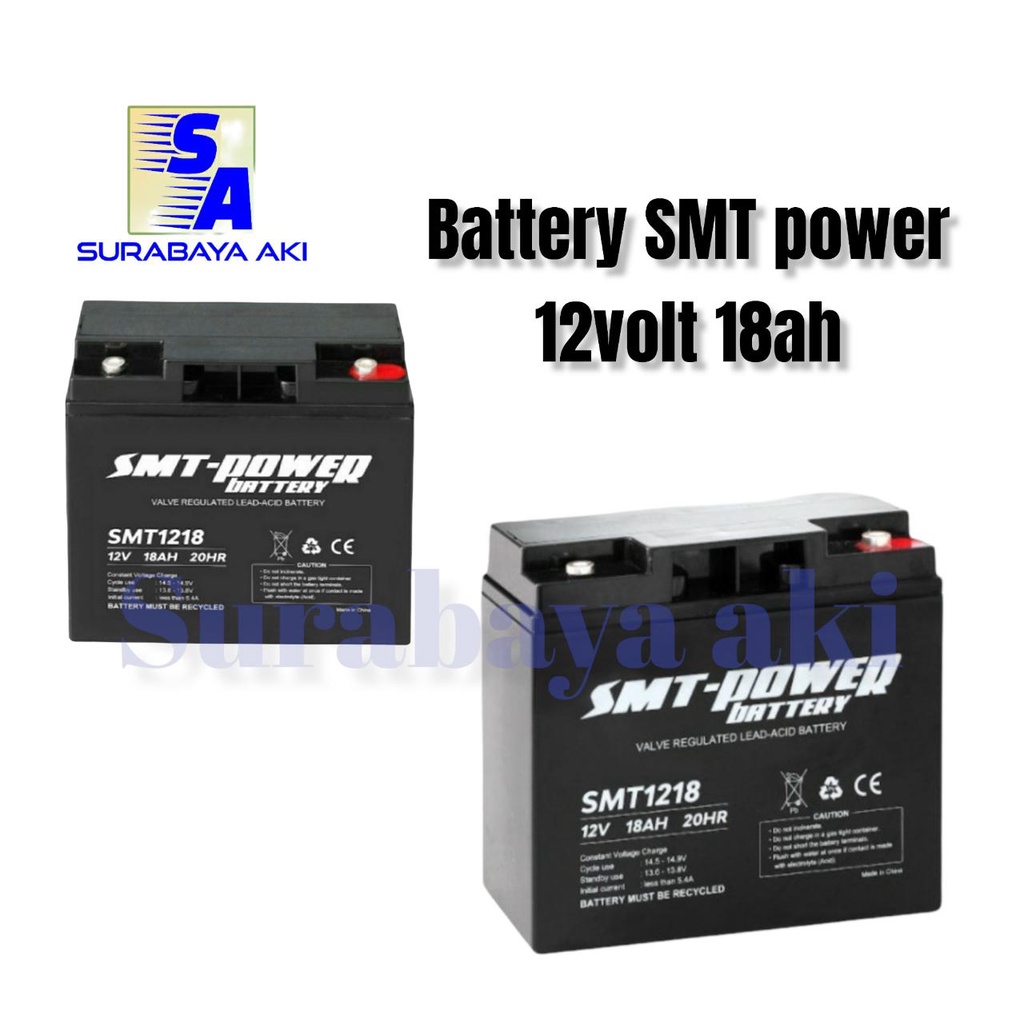 Battery VRLA Baterai Ups aki GENSET 12v 18ah 12volt 18amper ORIGINAL SMT POWER 18AH SMT 18AH