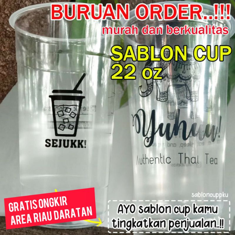SABLON CUP PLASTIK 22 oz/SABLON CUP/SABLON GELAS PLASTIK/SABLON CUP 22oz
