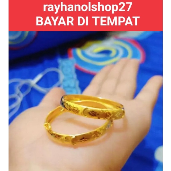 Promo,,,, Gelang Bangkok Anak 1pcs Ukir 925-926 lapis emas 24 K