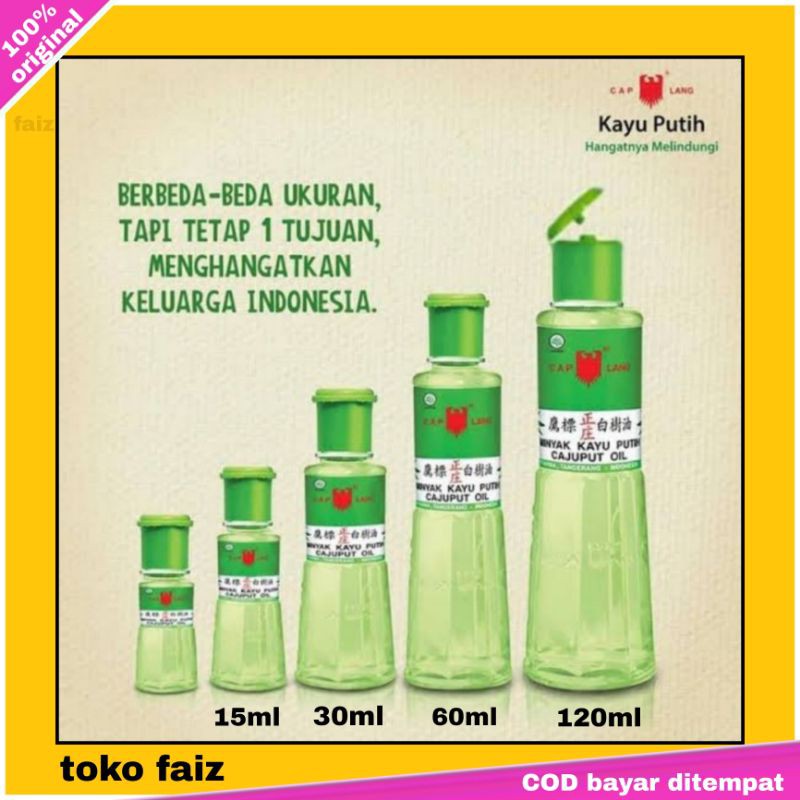 Minyak Kayu Putih Cap Lang cajuput oil 120ml 60ml 30ml 15ml