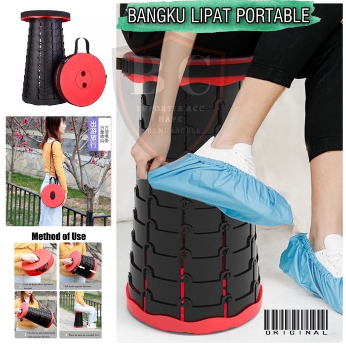 BANGKU LIPAT PORTABLE TAS TELESCOPIC KURSI LIPAT OUTDOOR SERBAGUNA