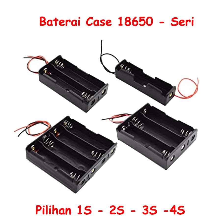 Box Kotak Case Holder dudukan Baterai 18650 1s 2s 3s 4s