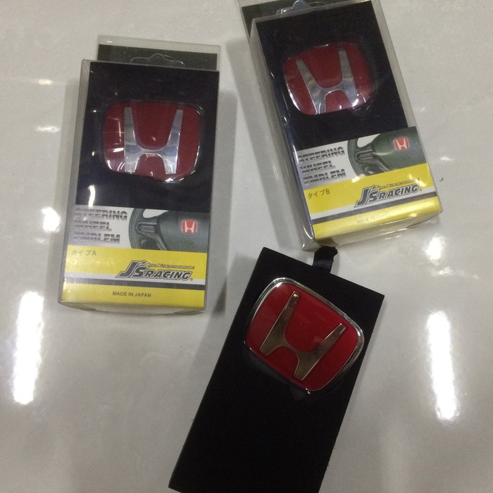 Emblem stir Honda steer Freed- Jazz- Brio- BRV- Mobilio-HRV red Honda