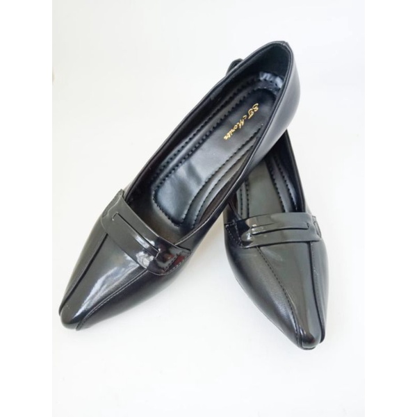 ST.MORITZ 7702 black sepatu kerja wanita/pantofel