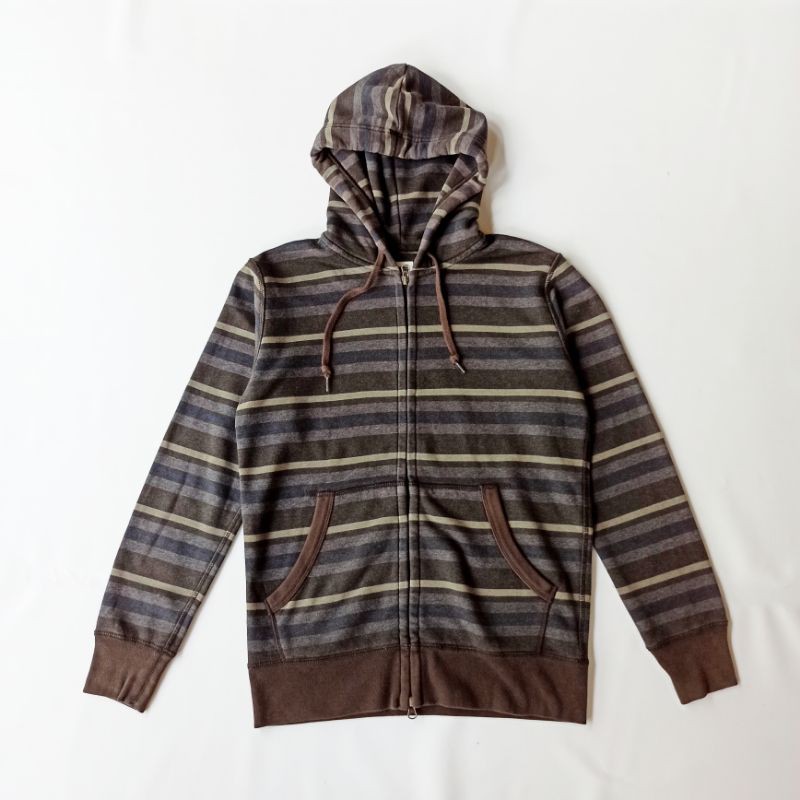 ZIPPER HOODUE UNIQLO STRIPE | UNIQLO SECOND