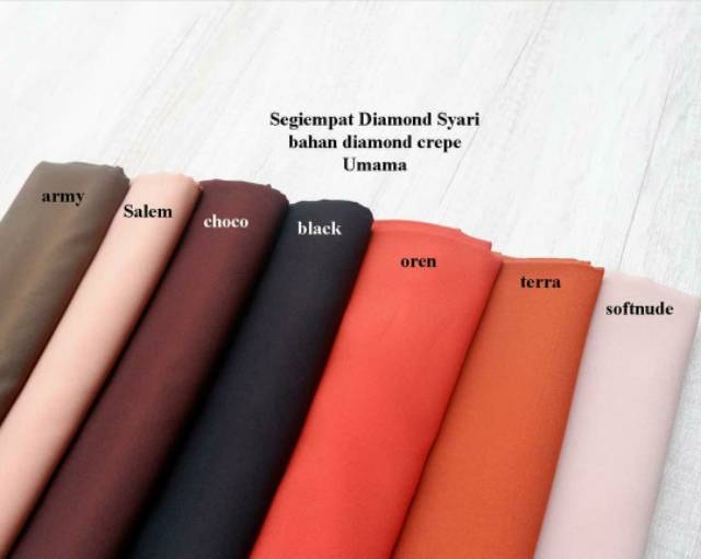 TERMURAH JILBAB SQUARE CREPE SYARI LC UMAMA/HIJAB SEGIEMPAT DIAMOND SYARI UMAMA (1KG MUAT 10PCS)