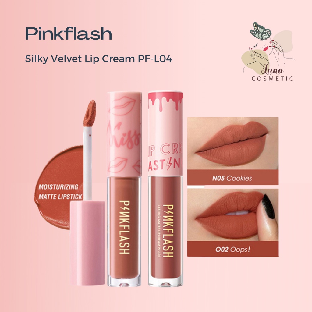 PINKFLASH Silky Velvet Lip Cream Lipcream  Lipstick PinkDiary Pink Flash | BPOM PF-L04